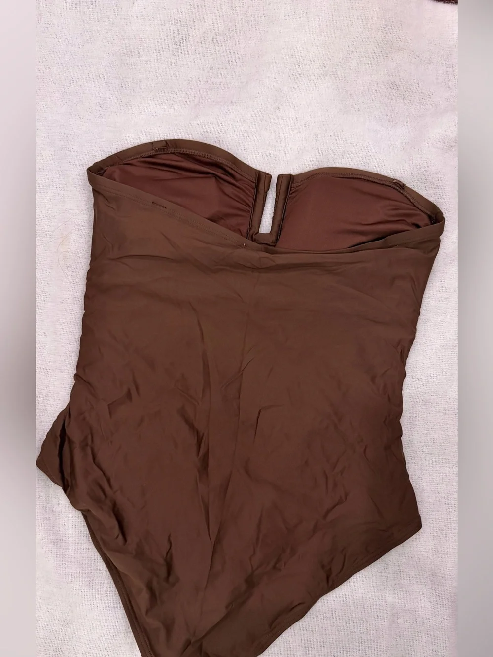 DKNY Brown Strapless Ruched One-Piece - Picture 2 of 3